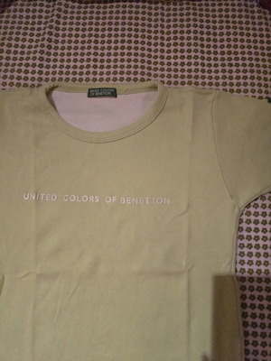 Benetton short-sleeve t-shirt like new, green, size S