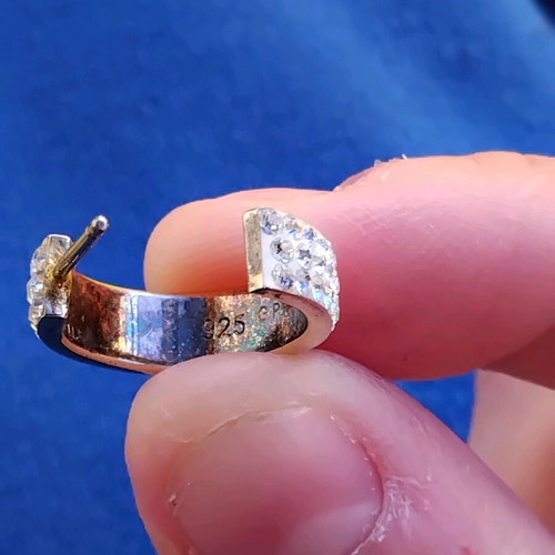 Gold plated silver earrings used