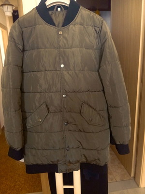 Women's khaki long fly fabric jacket Medium used