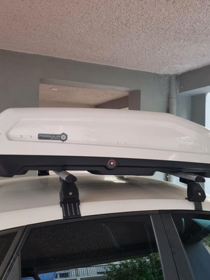 Modula Evo Car Roof Box used, 430 lt capacity, white matte