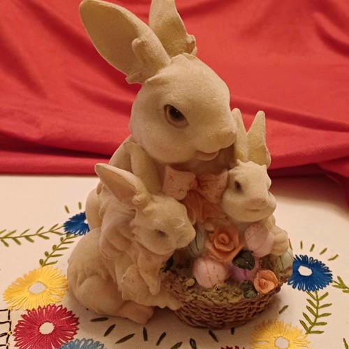 Decorative rabbit with babies used
