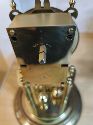 Elgin S. Haller 400-Day Anniversary Torsion Clock Used, Brass with Glass Dome