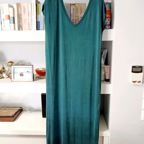 Diesel silk cupro long dress new, medium, green