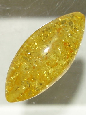 Authentic Baltic processed amber pierced 33.20x14.90 mm 20.75 ct