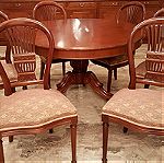  Χειροποίητη νεοκλασική τραπεζαρία - ροτόντα με 6 καρέκλες