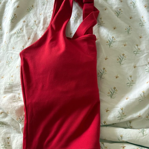 Oysho cherry red polyamide top size Small new