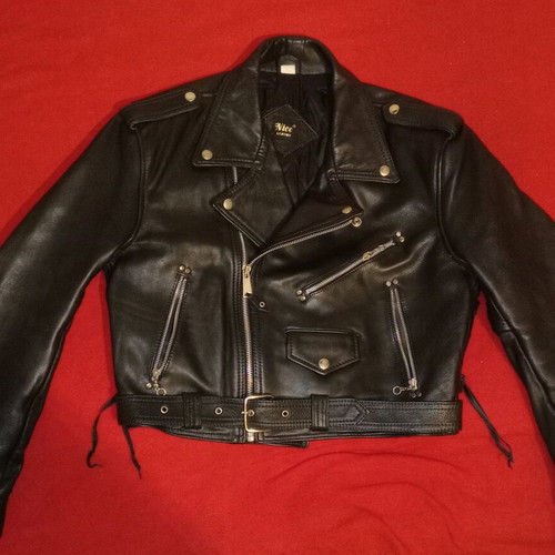Nicce London Leather cropped leather jacket new, size Large, black