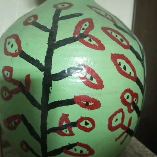 Corfu traditional handmade painted jar new
