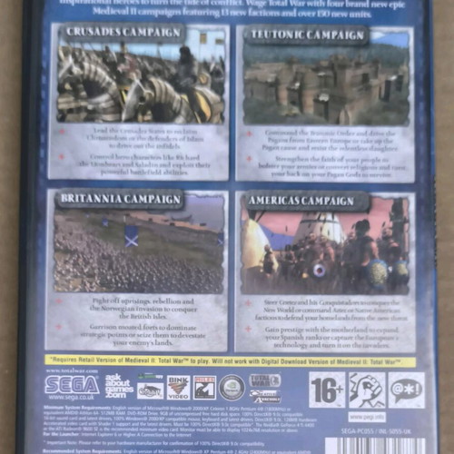 Medieval II Total War Kingdoms Expansion Pack PC DVD-ROM like new