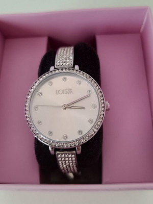 Loisir women's silver watch with crystals new