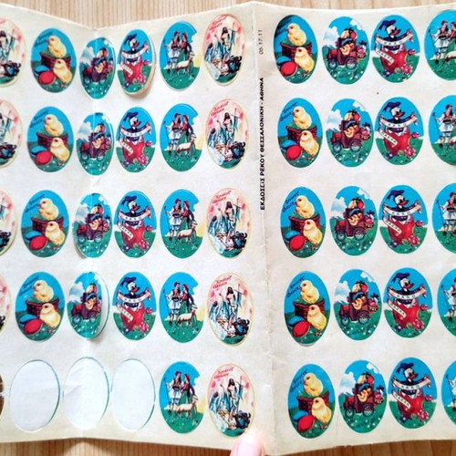 Rekos Easter stickers used, 1970s