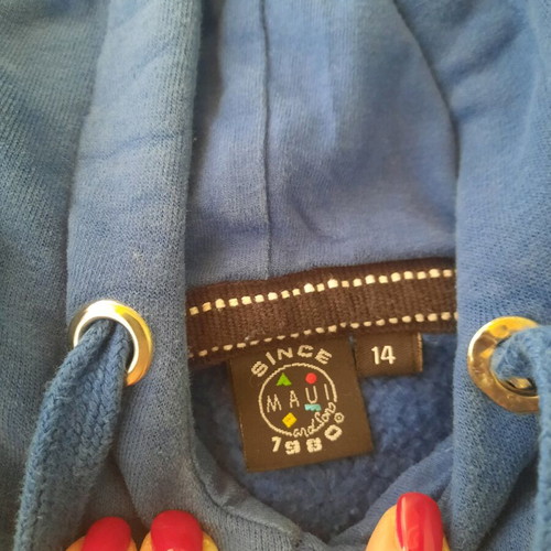 Maui kids' sweatshirt used, size 14, blue with faded color