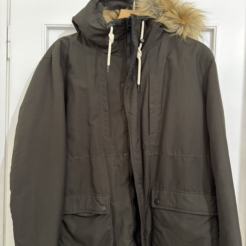 Bershka parka jacket used, size XL, green