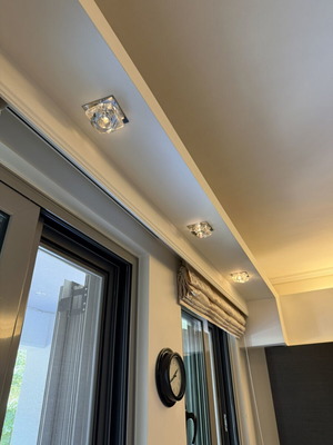 Set of 3 Recessed Crystal Ceiling Spotlights used