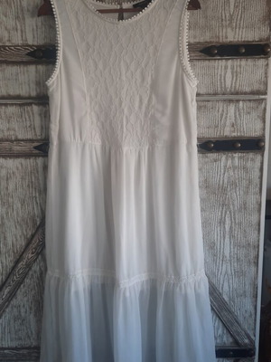 Chiffon dress used, white, sizes L and XL