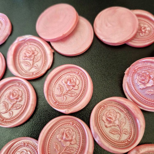 Handmade wax seal stamp pink iridescent shade, pack of 120