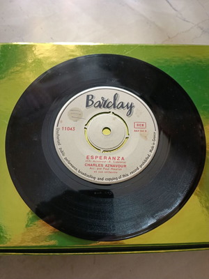 Charles Aznavour 45 RPM vinyl record used, Barclay
