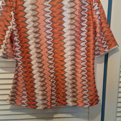 Semi-transparent blouse in earthy colors like new, size M