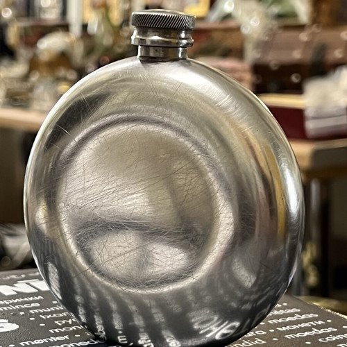 Sheffield Rose English Pewter flask used, about 10cm