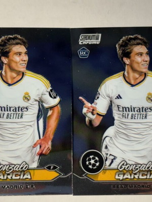 2023-24 Topps Stadium Club Chrome UEFA Gonzalo Garcia RC Rookie Card Real Madrid like new