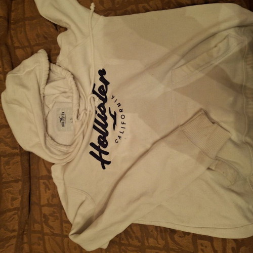 Hollister hoodie sweatshirt used, size Small, white