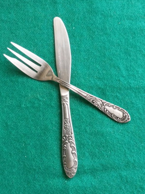 Cutlery set vintage stainless steel 12 pieces for fruit and dessert, like new