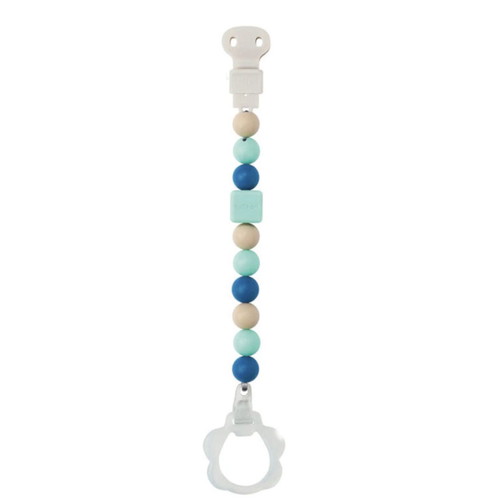 Nattou Pacifier Clip – Teether 25cm blue-light blue-beige