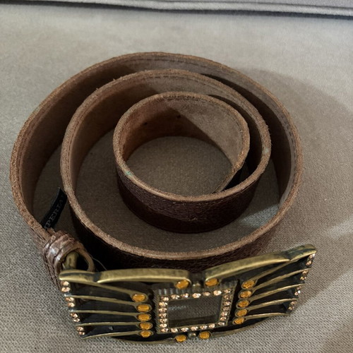 Vera Pelle Imperial men's belts used, brown leather, 100 cm