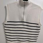 MANGO white vest/sweater with stripes size XL new