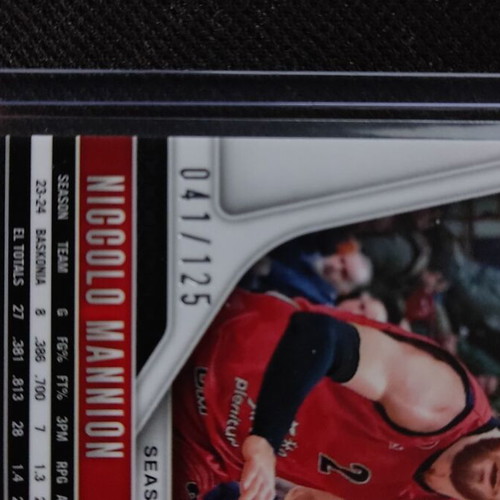 2024-25 Euroleague Prizm Niccolo Mannion Blue Cracked Ice Prizm Numbered /125