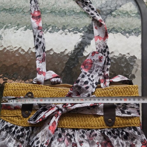 Fabric shoulder bag large multicolored new