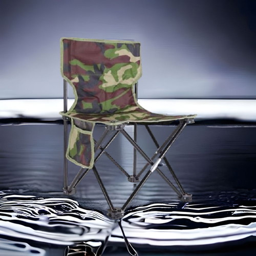 Folding Fishing Chair with Camo Pocket 64x37x37cm New