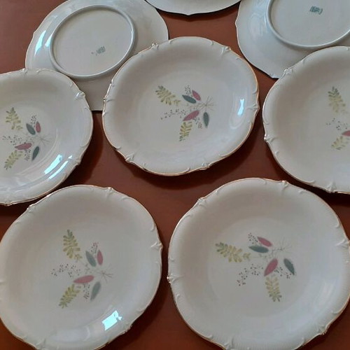 Porcelain plates Schumann Bavaria Germany set of 8 like new