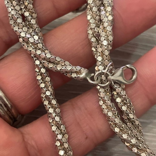 Silver 925 necklace used with semi-precious stones 49 cm