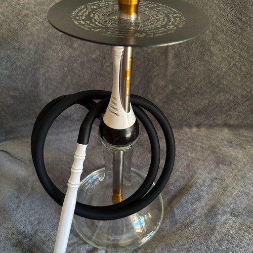Alpha S Hookah used with glass, hose, and handle