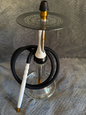 Alpha S Hookah used with glass, hose, and handle