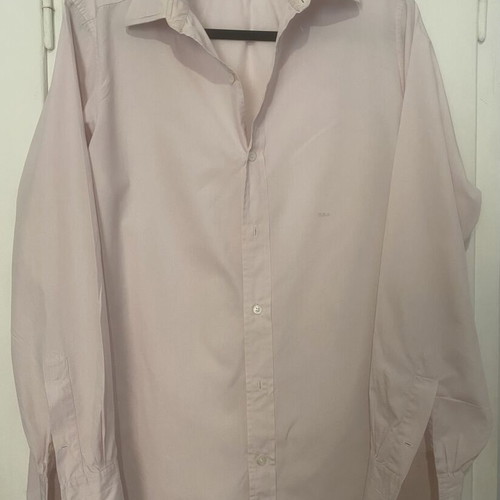 Charvet Paris men's long-sleeve shirt like new, pink, double cuff