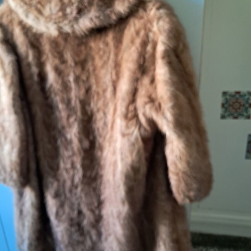 Mink fur coat from whole animal, size L, brown