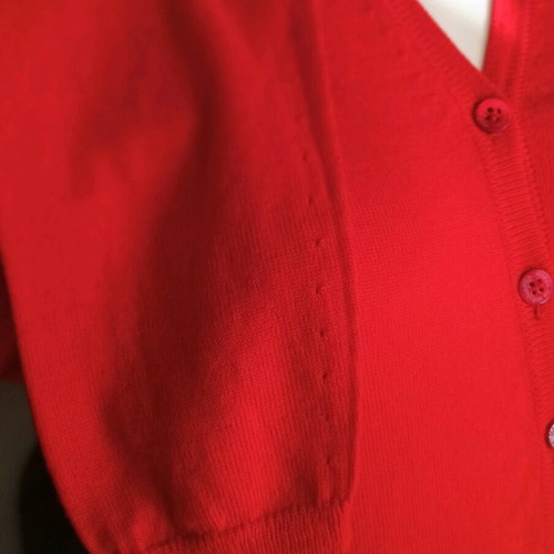 Maria di Ripabianca red cardigan 100% virgin wool like new