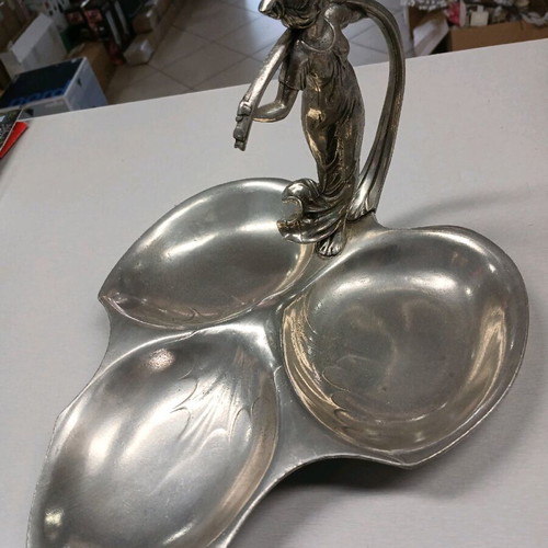 Tin platter new, tabletop bowl for nuts