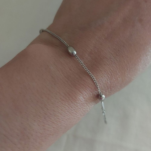 Bracelet from stainless steel like new, length 17+5 cm, silver