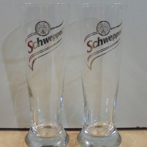 Schweppes soda set of two promotional glasses like new