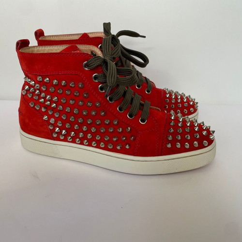 Christian Louboutin suede sneakers used, size 37.5, orange