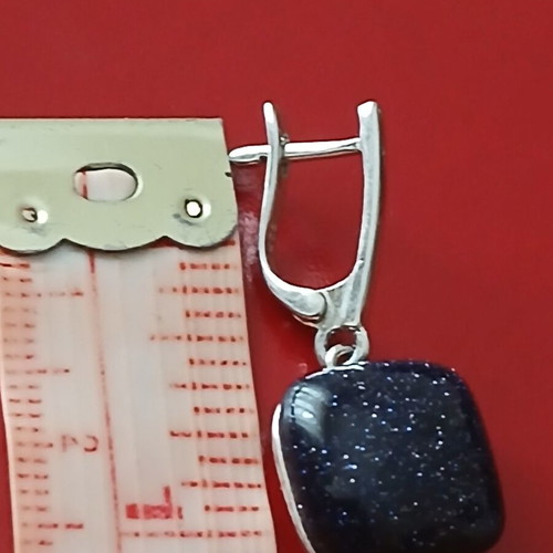 Jewelry set 18 mm ring and earrings, 925 silver and stone, new