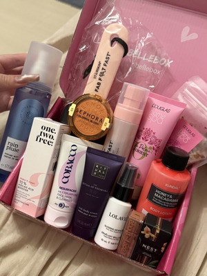 Cosmetics set with skincare and body products