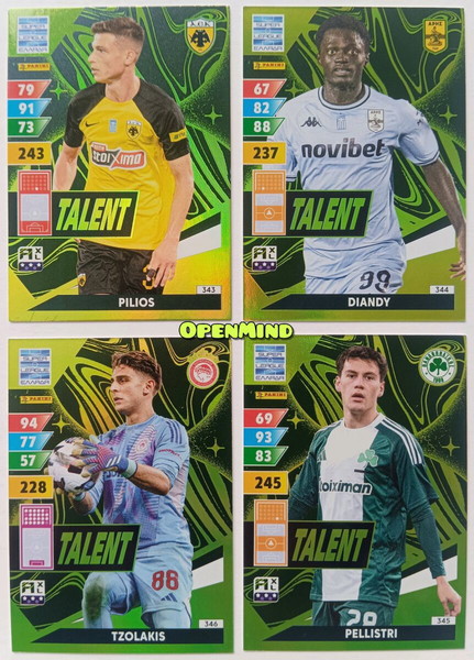 TALENT ΜΕΜΟΝΩΜΕΝΕΣ + FULL SET SUPER LEAGUE 2024-25 ADRENALYN XL