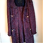  Zara tweed ελαφρύ παλτό