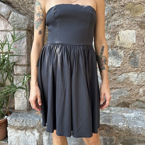 Befree black strapless dress with full skirt, size M
