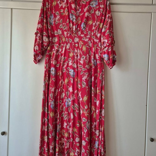 Long floral asymmetric dress, XXL