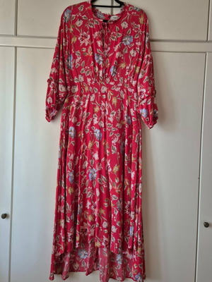 Long floral asymmetric dress, XXL
